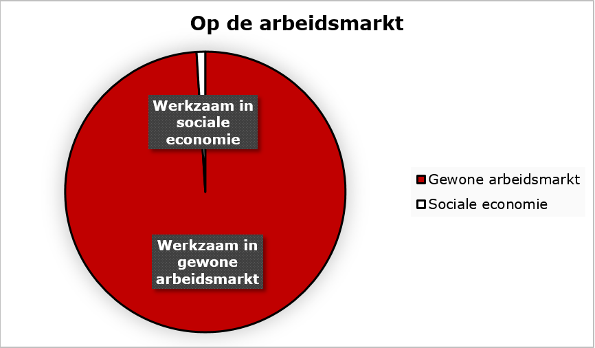 Afbeelding 5 Taartdiagram verhouding sociale economie - gewone arbeidsmarkt