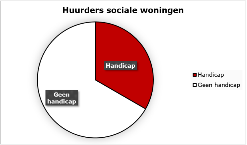 Afbeelding 7 Taartdiagram huurders sociale woning met een handicap Afbeelding 7 Taartdiagram huurders sociale woning met een handicap