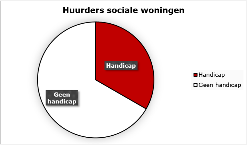 Afbeelding 7 Taartdiagram huurders sociale woning met een handicap